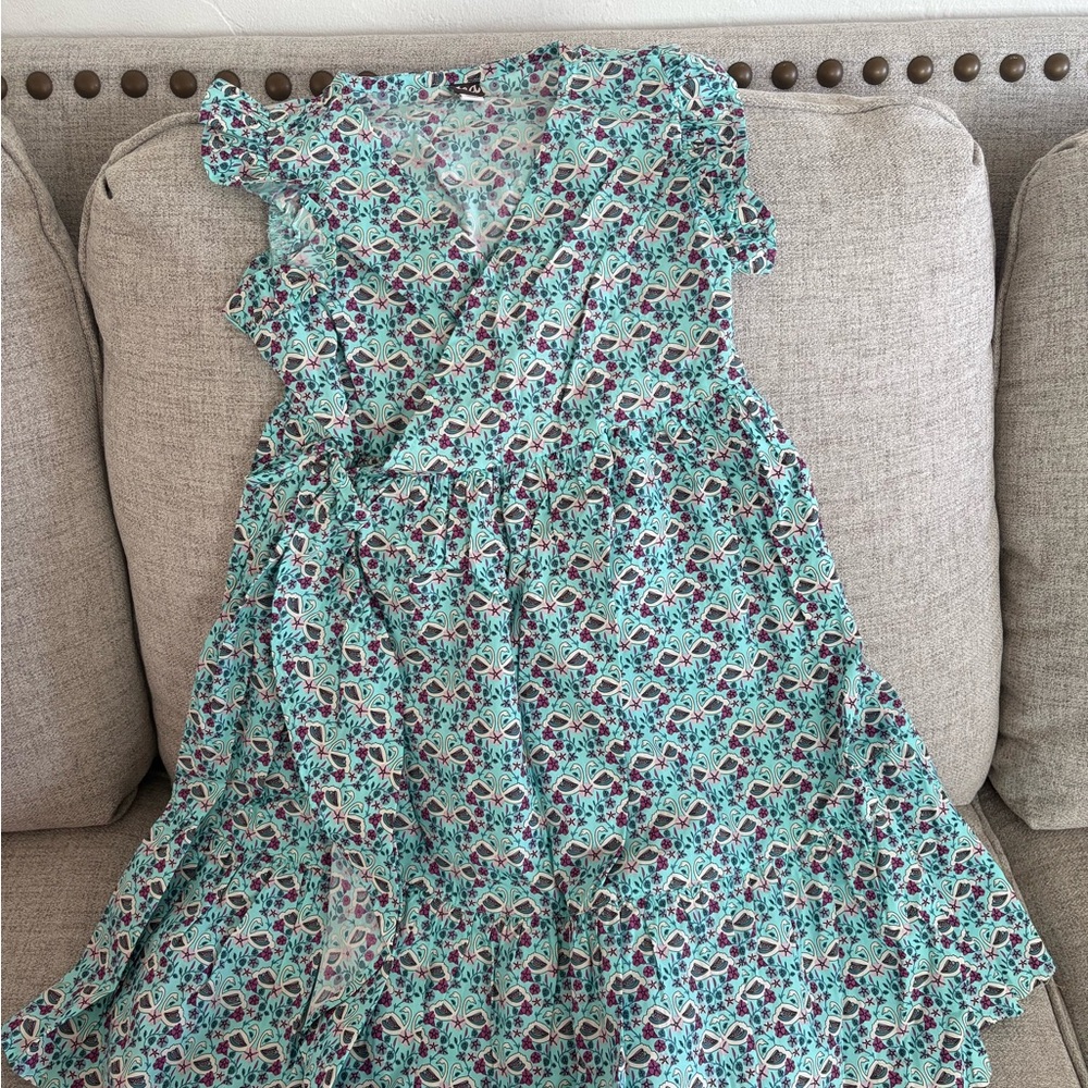 Brand new Tea Collection Floral Dress - Teal and Purple
